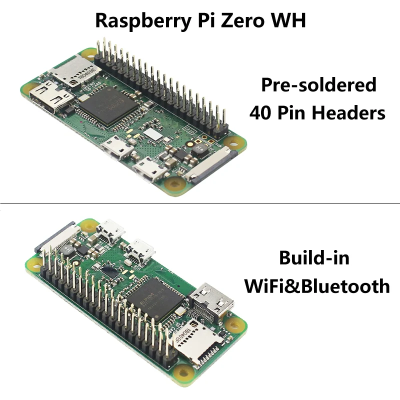 Raspberry Pi Zero WH 1 ГГц 512 МБ ОЗУ встроенная беспроводная плата Wi Fi и Bluetooth с 40