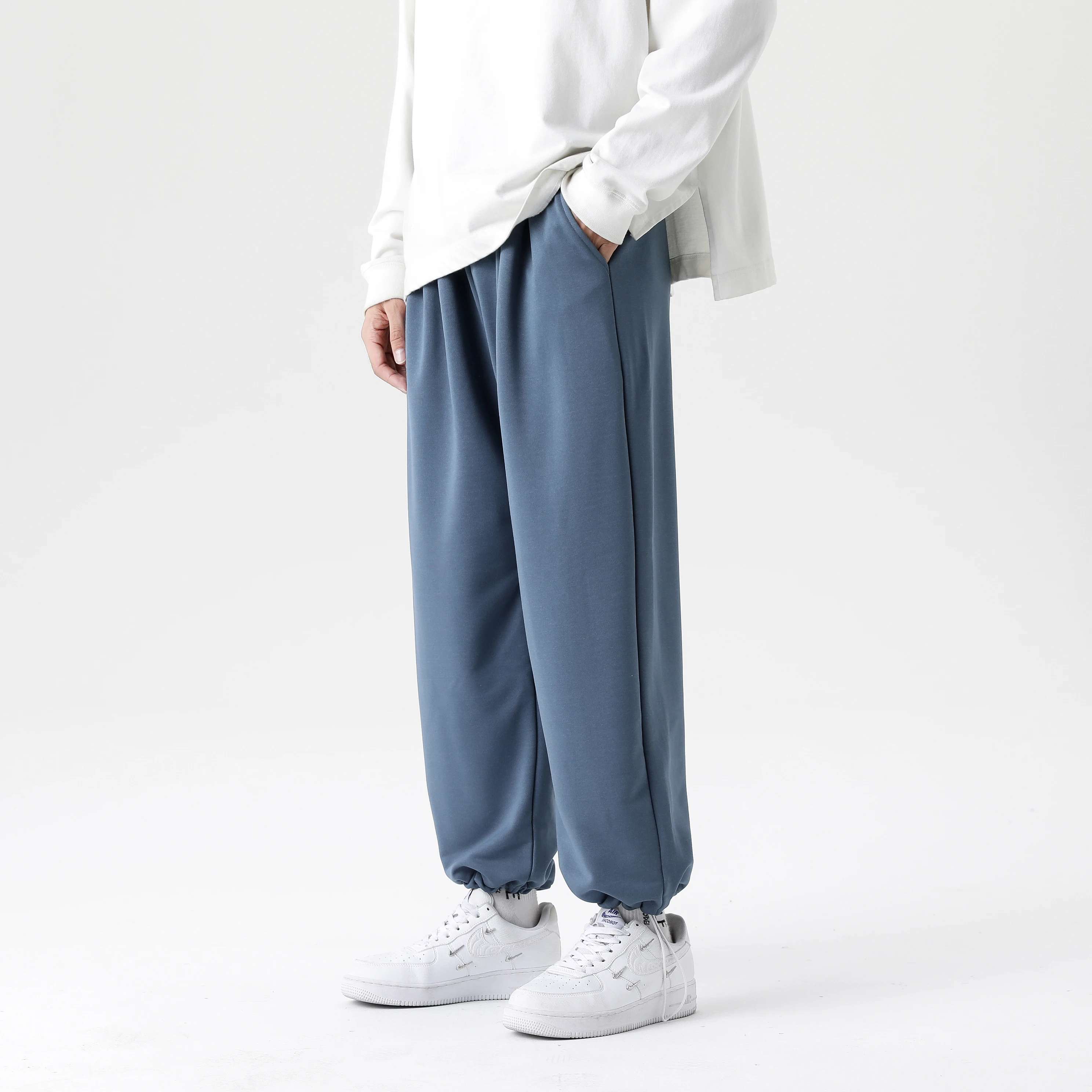 

Брюки мужские в стиле Харадзюку, повседневные деловые штаны, тонкие свободные брюки-карандаш с эластичным поясом, в японском стиле, лето 2022