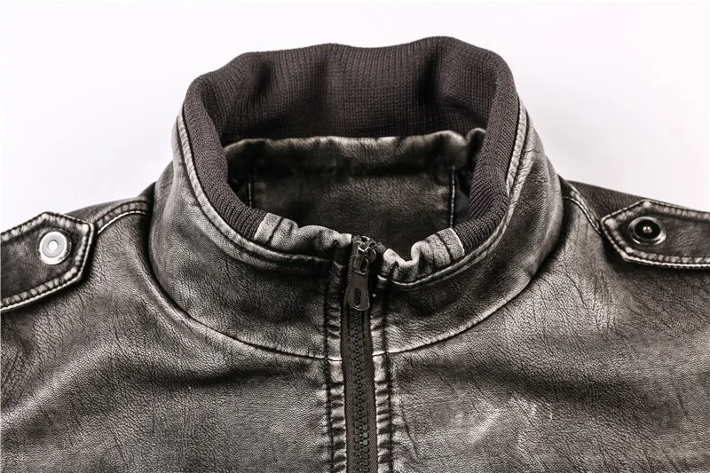 

New Men's Military Jacket Casual Army Fitness Fur Coat Bomber Anti-Leather European Size Men's leather jacket Dropshipping