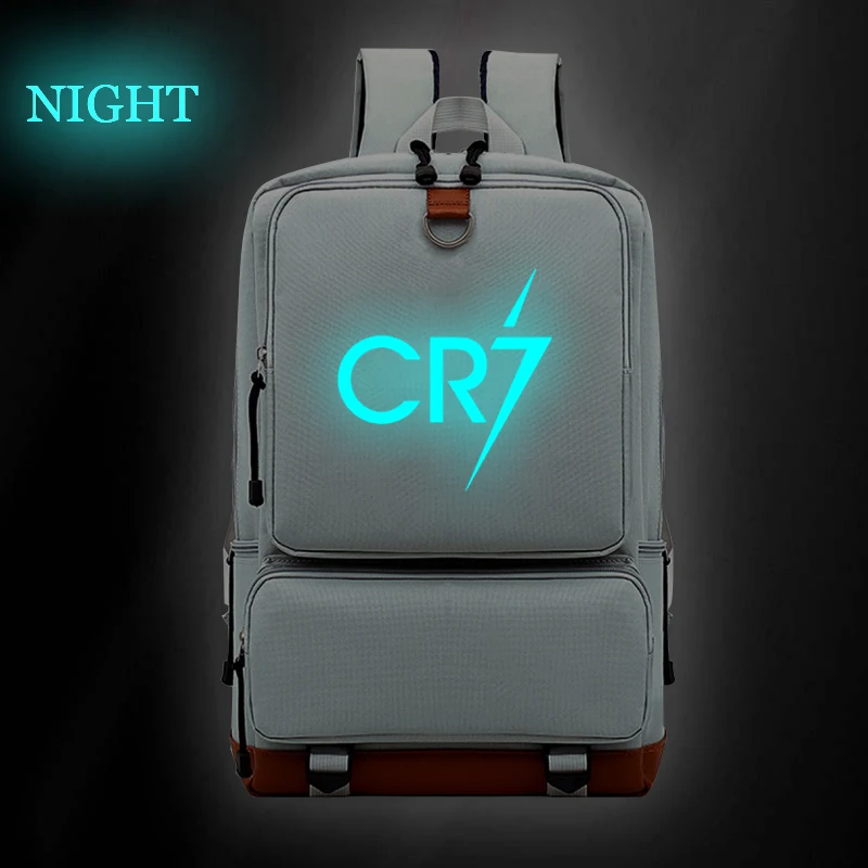 Рюкзак школьный светящийся для девочек и мужчин модный аксессуар с Криштиану
