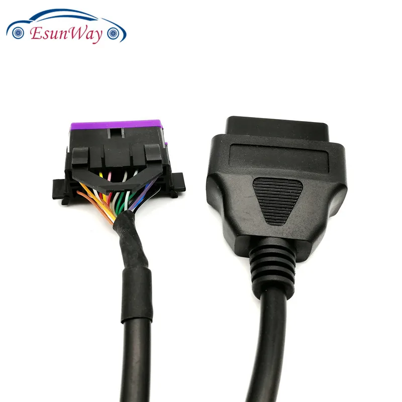 OBD2 16 Pin штекер двойной Женский Удлинительный кабель, OBD Y КАБЕЛЬ, адаптер OBD твердость провода для VW, AU-DI