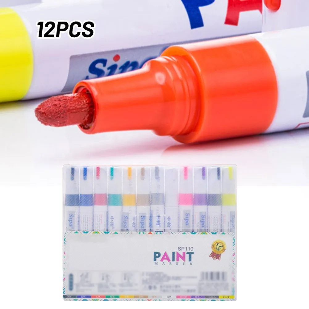 

12x Paint Pen Color Marker Pen Paint Pen Touch-up Pen Waterproof Useful