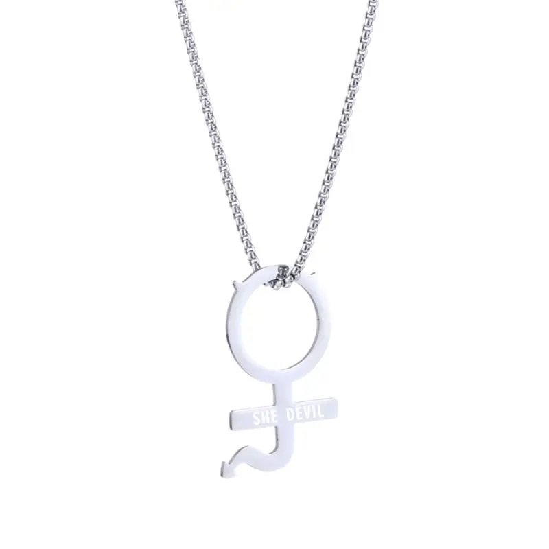 

Stainless Steel Female Symbol Gothic Streetwear Pendant Necklace Earrrings Women PXPB