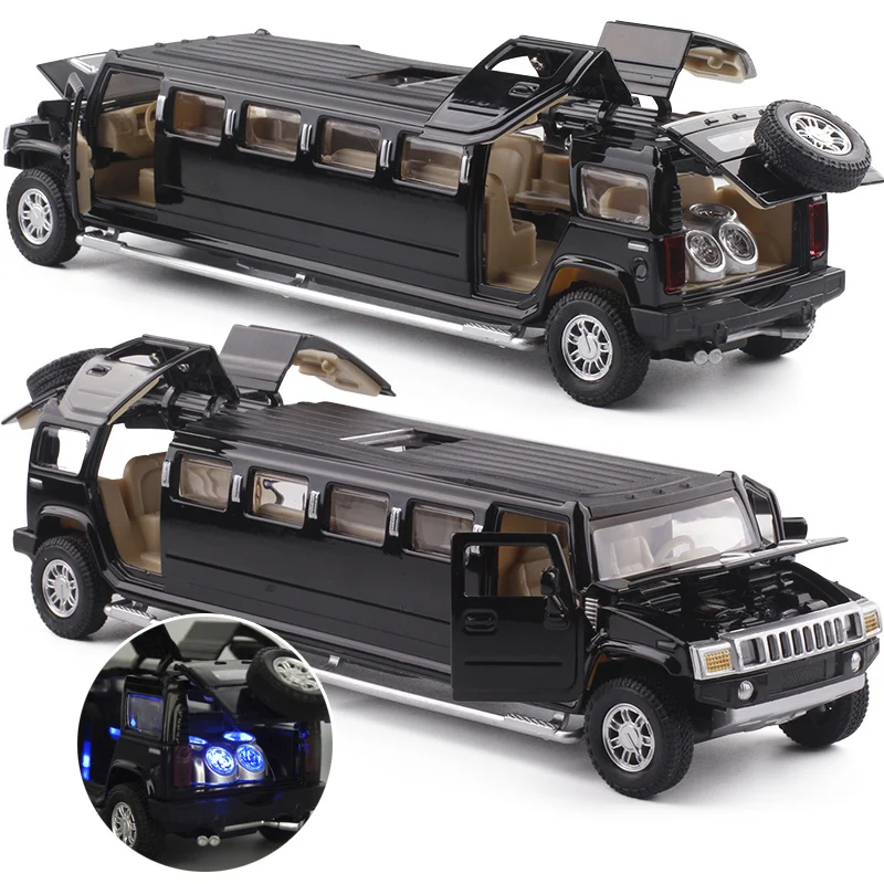 Высокая имитация 1:32 Сплав Hummer Limousine Металл литой автомобиль модель