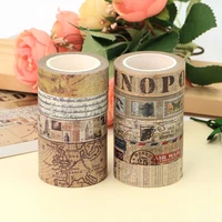1 roll 15mm10m retro old letters newspapers vintage stamps maps decorative washi tape diy scrapbooking masking tape school