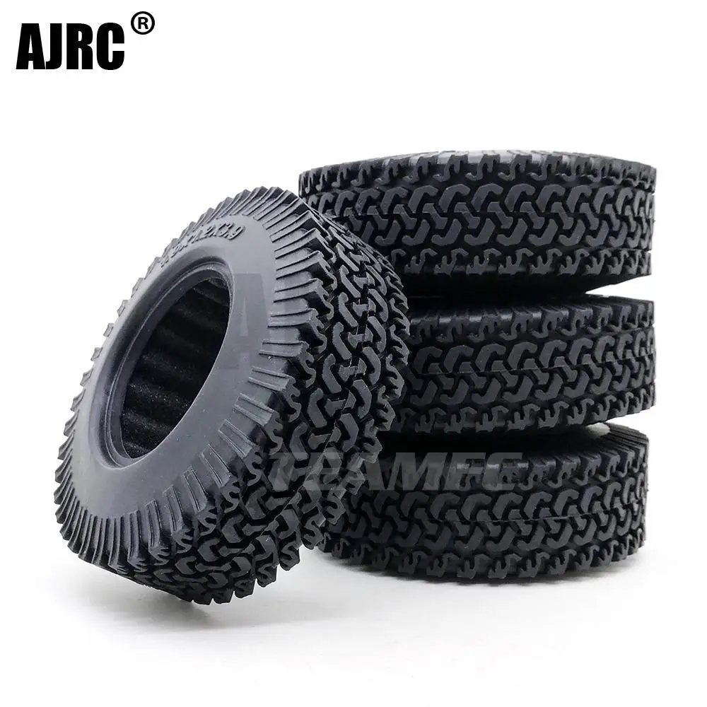 

4Pcs RC 1:10 Crawler Beadlock Wheels Tire 1.9 Inch Rubber Wheel Tire 98mm Tyre For RC Car Tamiya Truck Axial SCX10