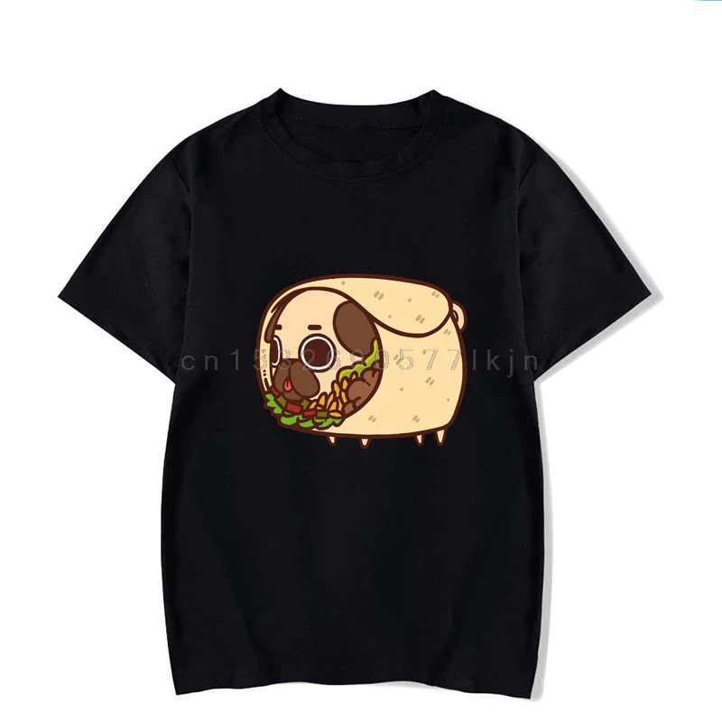 

Футболка Puglie Burrito Pug с принтом в стиле хип-хоп, Мужская Уличная одежда, модные топы унисекс, женская футболка в стиле Харадзюку, футболка с кор...
