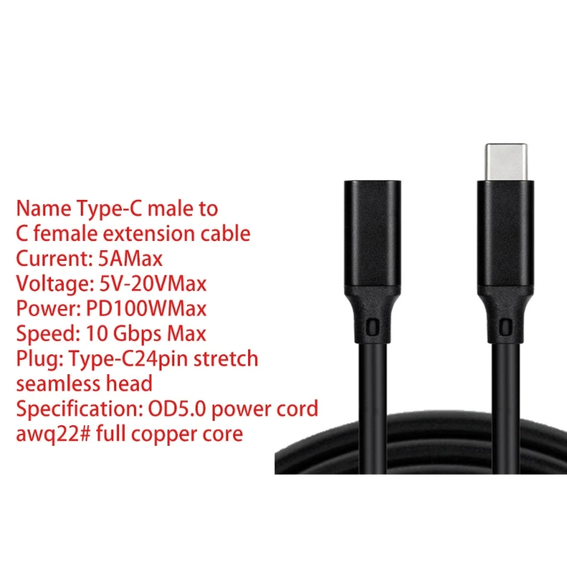 Удлинительный кабель PD 5A USB 100 Type-C Вт 4K 60 Гц 10 Гбит/с | Компьютеры и офис
