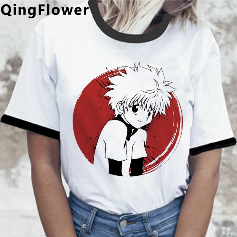

Hunter x Hunter Killua Zoldyck Kurapika Hisoka Мужская парная tumblr harajuku kawaii ulzzang Футболка Топ футболки