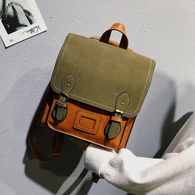 Сумка на плечо женская в стиле ретро простой кожаный ранец английском для