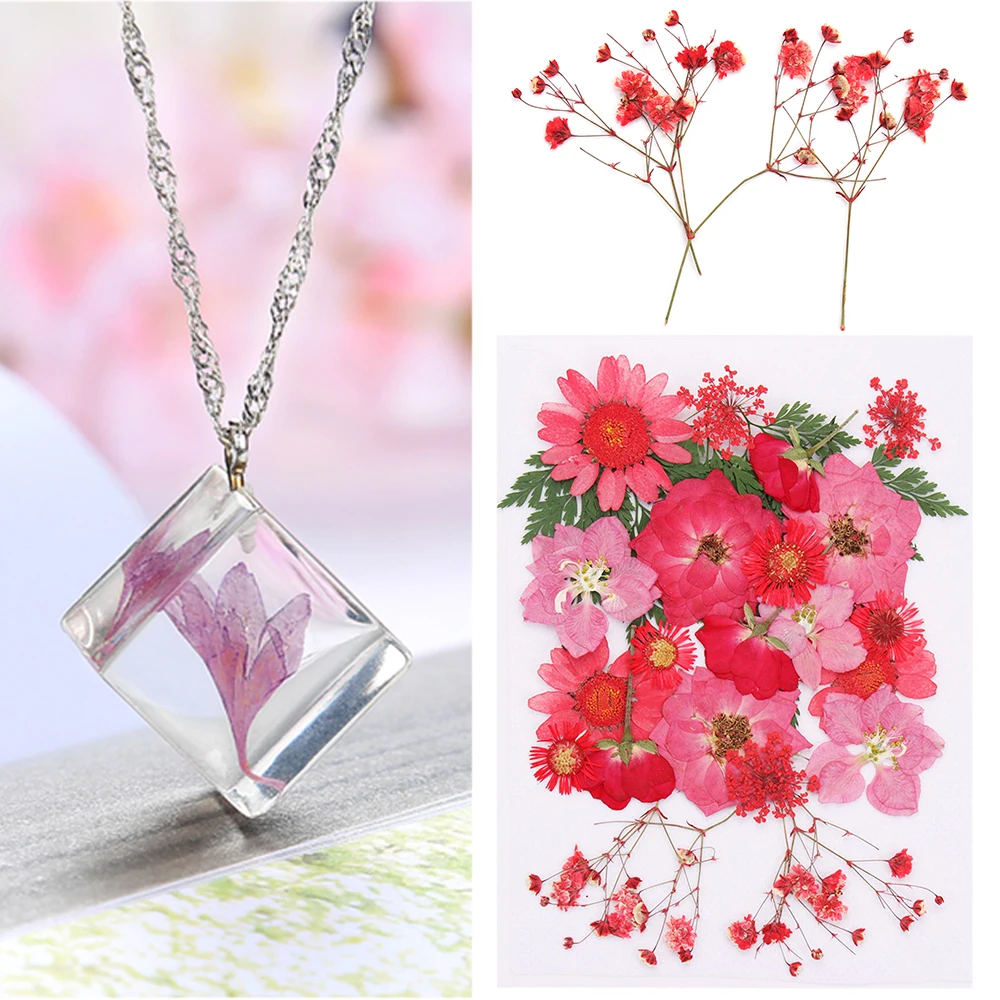 Сушеные цветы УФ-смола декоративные натуральные наклейки 3D искусственные