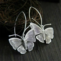 dangle earrings party ear silver hook drop band jewelry gift butterfly women