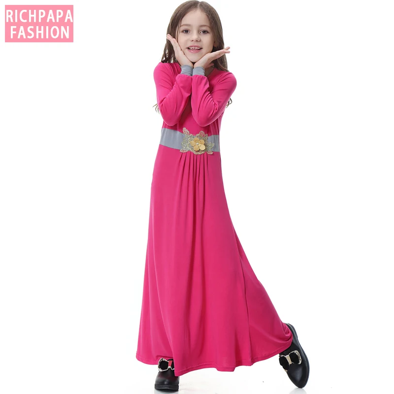 Платья 2019 абайя Дубай Арабский кафтан Турция детский мусульманский хиджаб