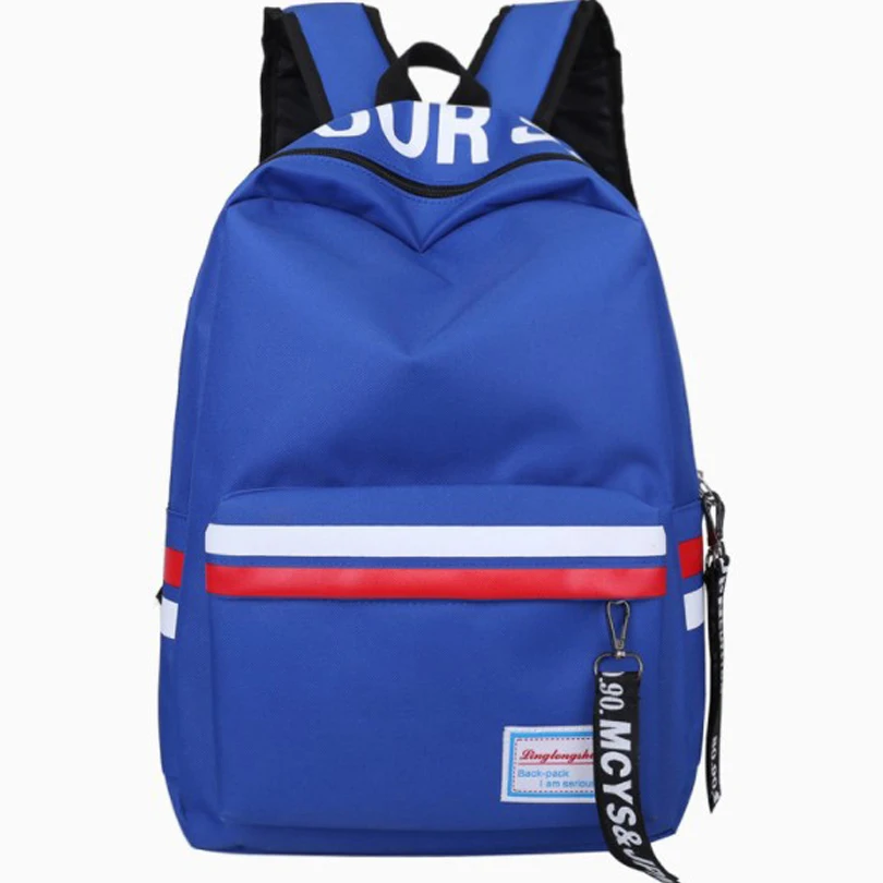 Женский рюкзак в полоску водонепроницаемый нейлоновый розовый дорожный