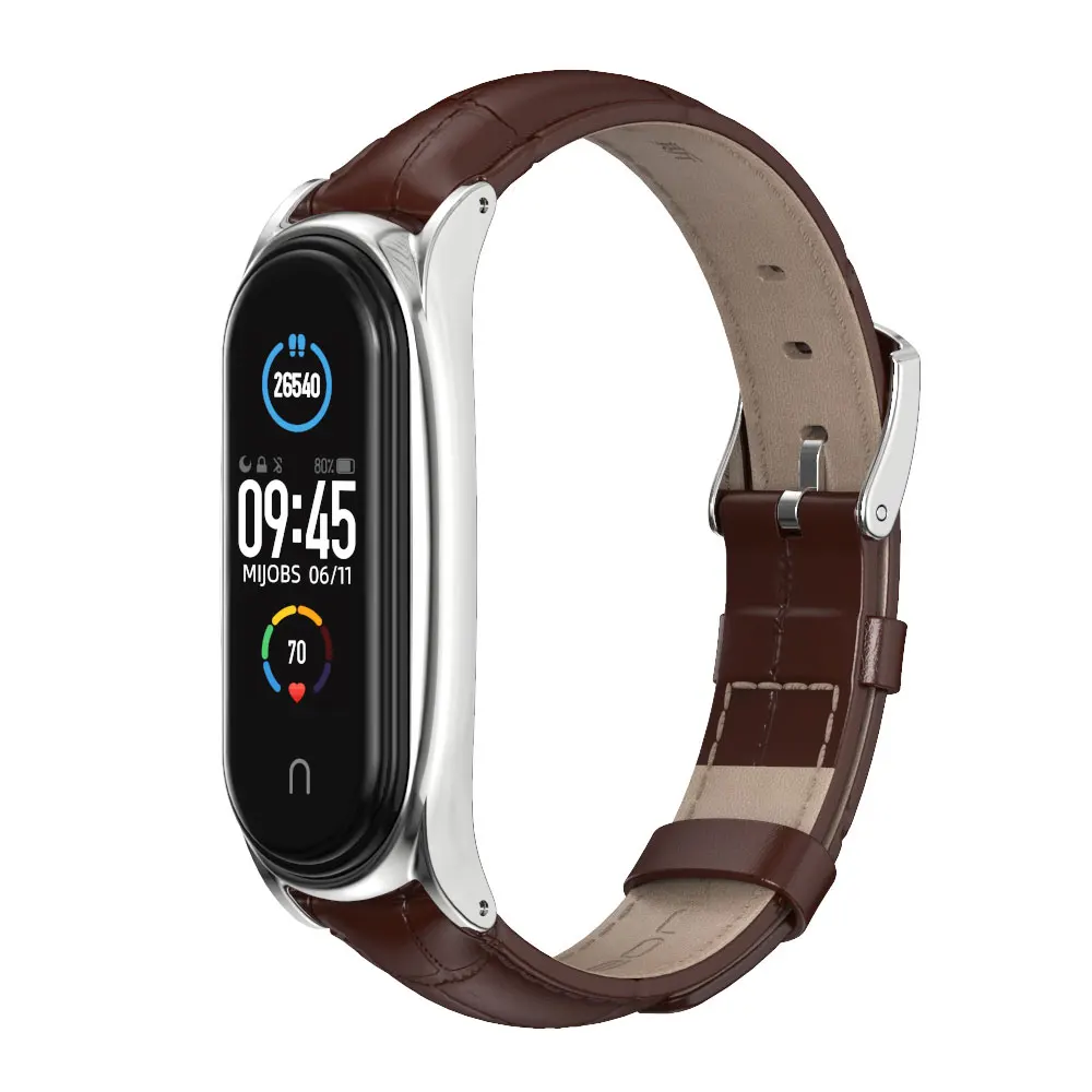 Mi Band 5 4 3 Strap Genuine Leather Opaska Do Wristband Bracelet For Xiaomi Correas Smart Miband Pulseira | Электроника