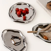 plate cake stand luxury silvery point breakfast fruit dessert bread plate pratos home decoration tray plates for kitchen
