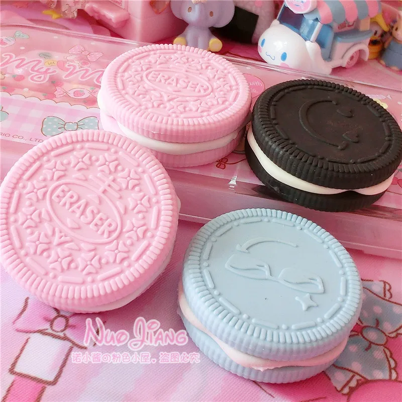 1PC New Hot Cute Eraser Chocolate Cake Sandwich Biscuit Cookie Modeling School Supplies Dessert Style Students Rubber | Игрушки и хобби
