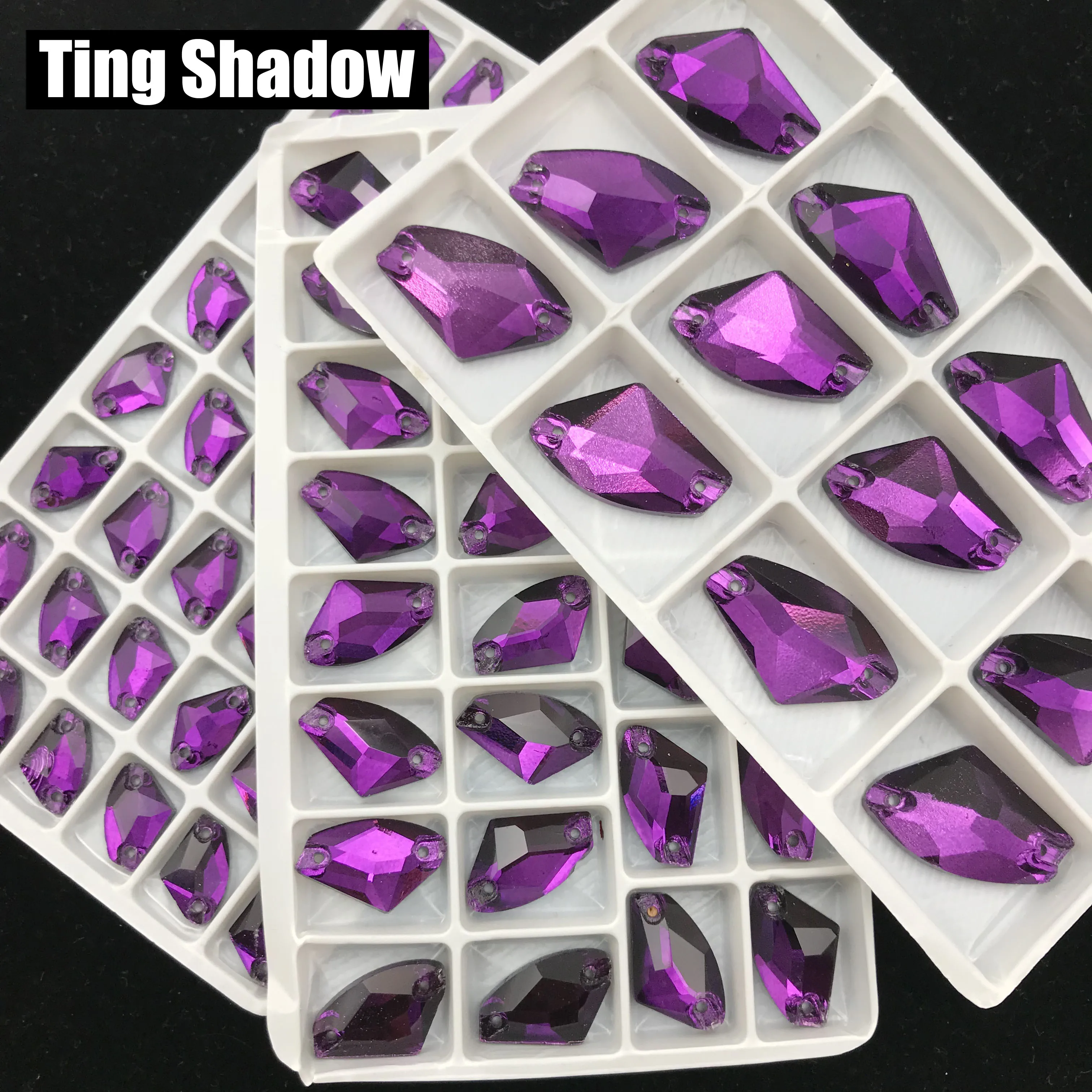 Танзанит AX стекло кристалл для нашивки Стразы Flatback с отверстием свадебное платье