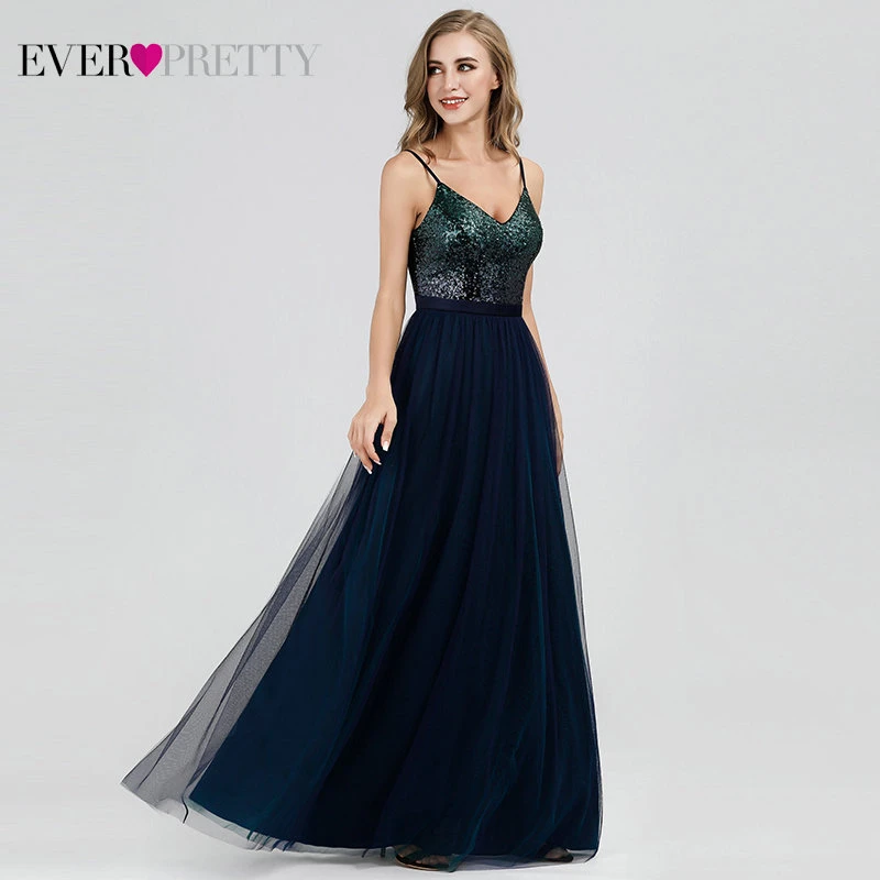 Длинные атласные платья Ever Pretty, красное вечернее платье с V-образным вырезом, пайетками, открытой спиной, для выпускного, EP07859, весна-лето
