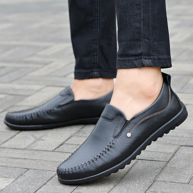 Мужская кожаная обувь Летние мужские мокасины из натуральной кожи Модные