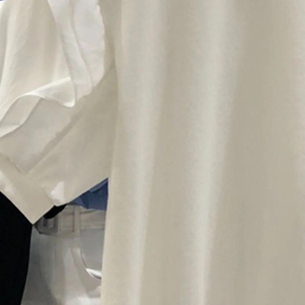 

2021 Women T-shirt Spring And Summer New Bubble Sleeve Simple Solid Color Round Neck Short-sleeved T-shirt Women's Top Fashion