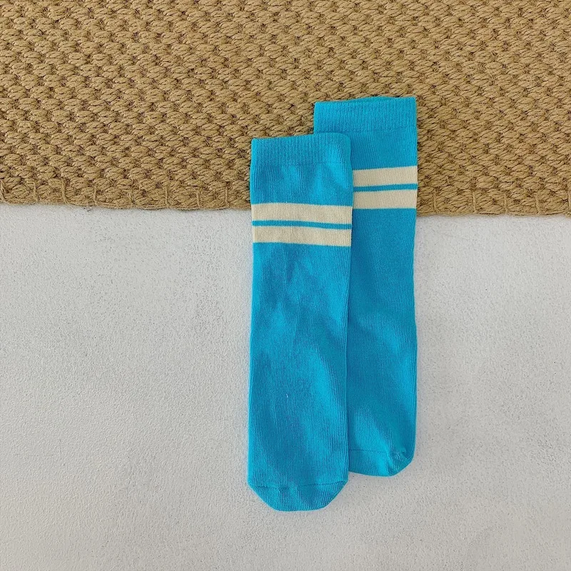 blue Детские гольфы хлопковые флуоресцентные гетры без пятки, носки для малышей Детские носки без пятки для мальчиков и девочек детские гольфы, От 1 до 12 лет - Цвет: blue