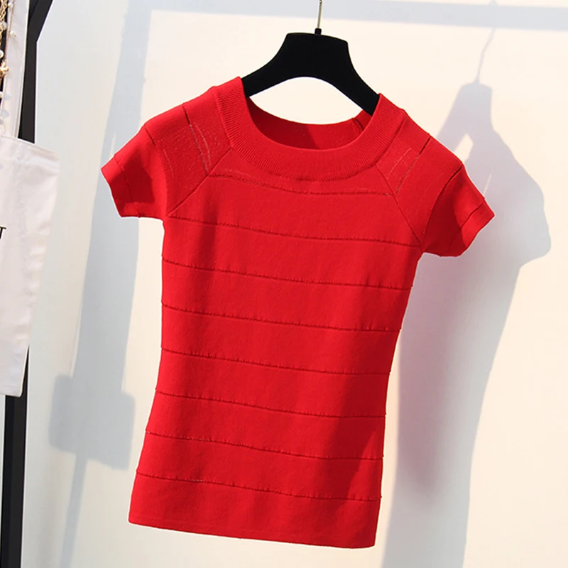 2020 летние трикотажные футболки с круглым вырезом и коротким рукавом женские