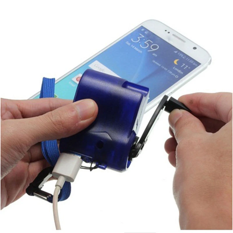 

New Cell Phone Emergency Charger USB Crank Hand Manual Dynamo For MP4 Mobile PDA to USB Hand Dynamo Charger with Light