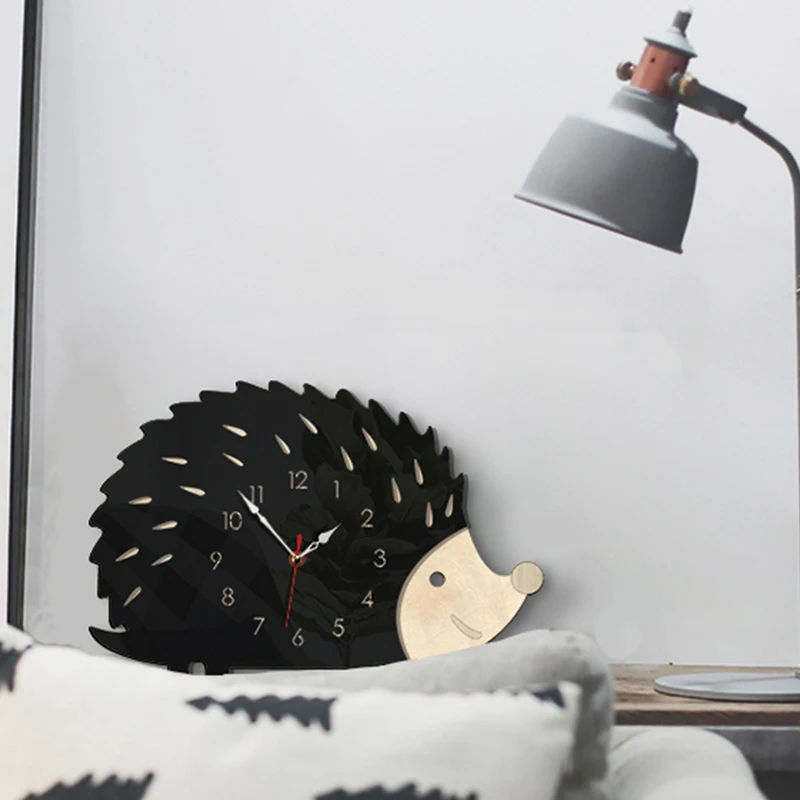 Ежик настенные часы деревянные животные гостиная спальня офис Декор Мода