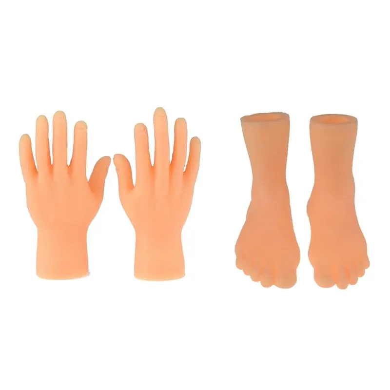 

1 Pair Soft Vinyl Mini Finger Feet Puppets Tiny Left Right Hand Party Costume GXMB
