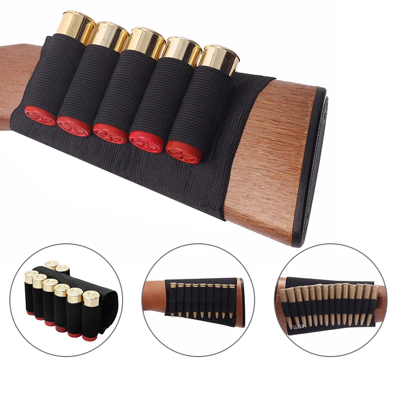 Hunting Gun Accessory Military Gear 5/8/9/14 Rounds Shotgun Buttstock Ammo Pouch Shell Holder Bullet Cartridge Bandolier Free