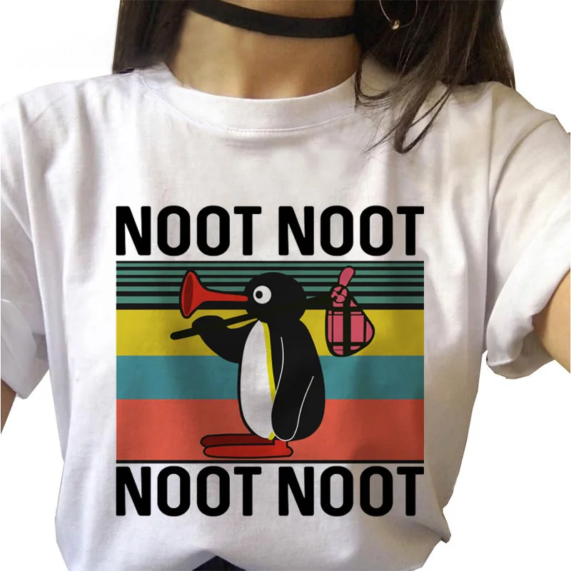 Женская футболка Noot Pingu Ulzzang Kawaii одежда с принтом Ретро Эстетическая новая