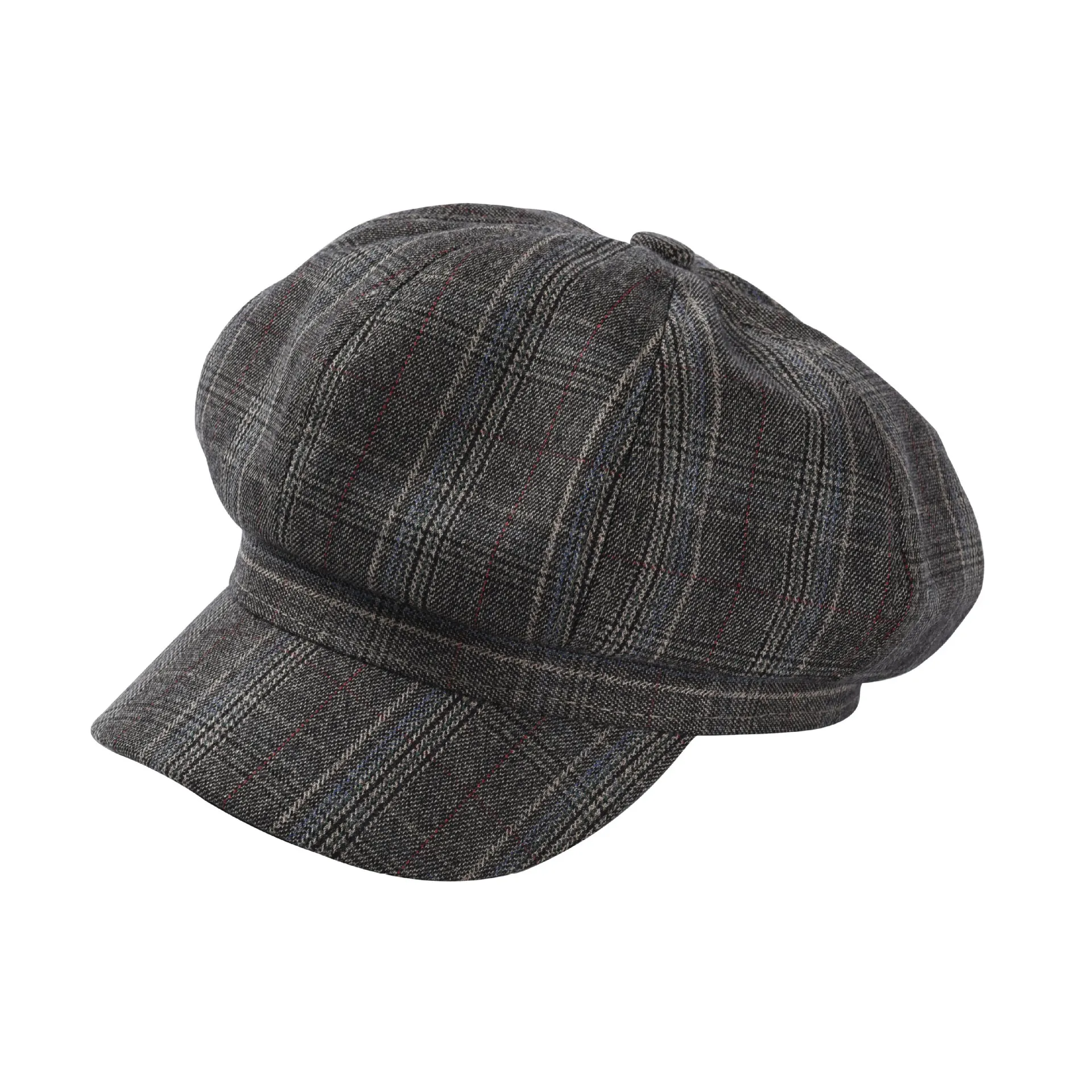 

Elegant Winter Plaid Woolen Octagonal Hat Autumn Lady Polyester Cotton Painter Hat Adult Peaked Cap High Quality Temperament Cap