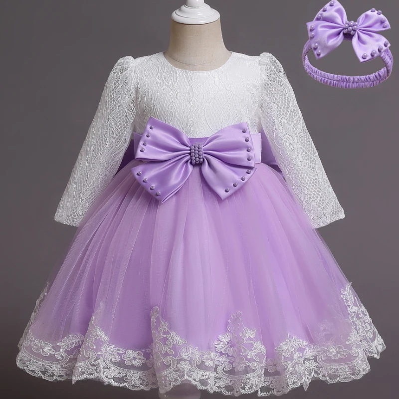

Baby Dresses for Newborn Girls Christmas Bow Princess Dress Costume for Formal Party Long Sleeve 0 1 2 Years Girl Infant