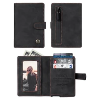 leather mens wallet pouch id credit card holder wallets black magic slim mini money bag male purses automatic pop up bank card