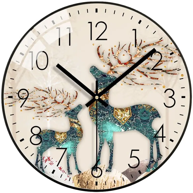 

Nordic Metal Clock Wall Clock Living Room Decoration Modern Wall Watches Home Decor Creative Mute Luxury HD Glass Kitchen Clocks