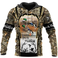 newest animal duck hunting 3d printed men long sleeve hoodie harajuku fashion sweatshirt unisex casual pullover man jacket