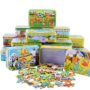 Пазл деревянный сделай сам для раннего развития, креативная коробка с мультяшными животными, развивающая игрушка, подарок для детей, малышей, 60 штук