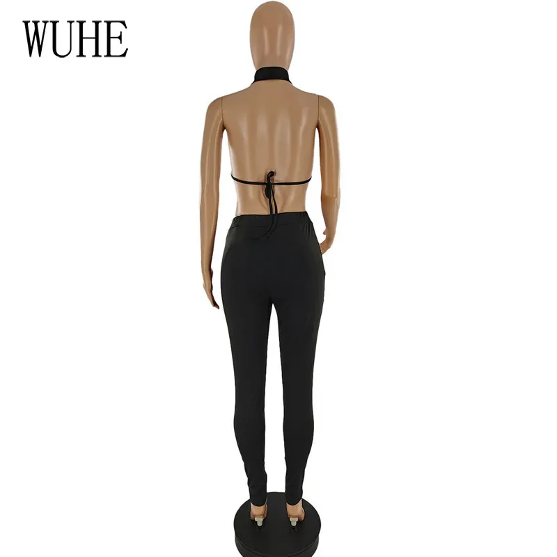 

YEYA Casual Two Pieces Turtleneck Off Shoulder Hollow Out Backless Lace Up Top and Skinny Pencil Pants Sports Fitness Outfits