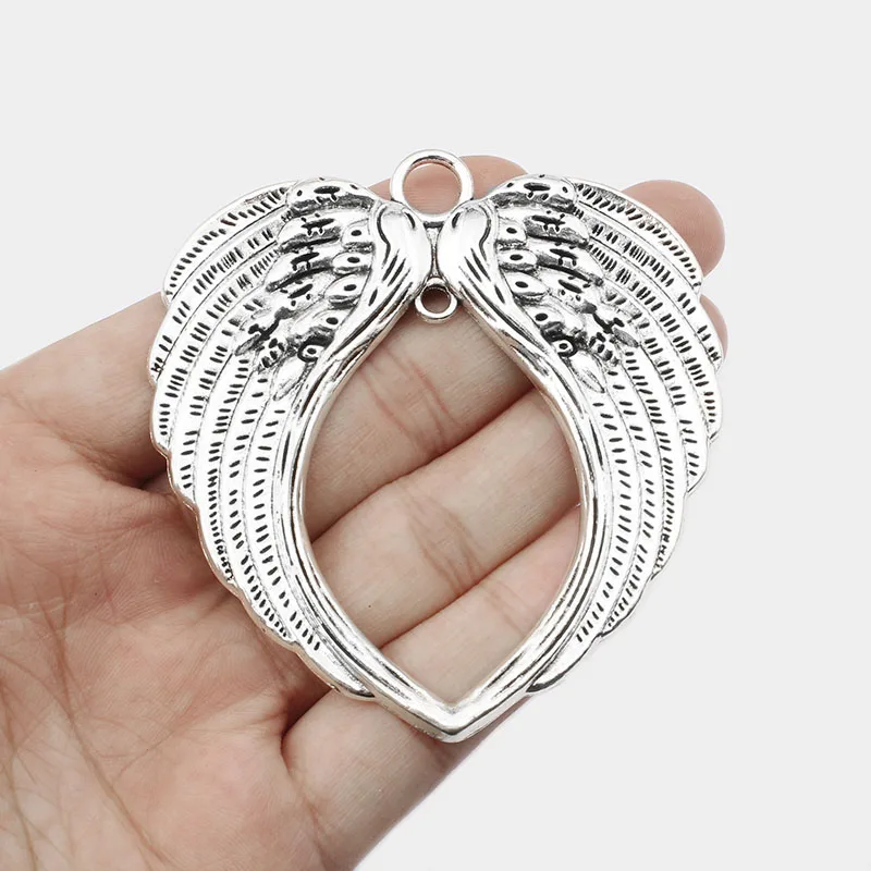 2 шт. антикварные крылья Ангела сердце Подвески кулон для DIY ожерелье ювелирных