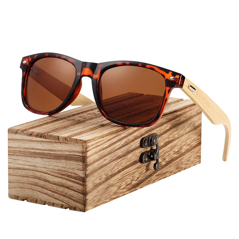Brown Wood BARCUR поляризационные бамбуковые солнцезащитные очки мужские деревянные Солнцезащитные очки женские брендовые оригинальные деревянные очки Oculos de sol masculino - Цвет линз: Brown Wood