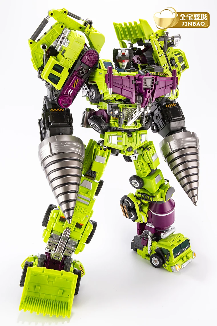 Jinbao Devastator трансформация G1 GT негабаритных 6 в 1 Bonecrusher скребок Гравитация Mixmaster крюк ко фигурка Робот Игрушки - Цвет: green (with kit)