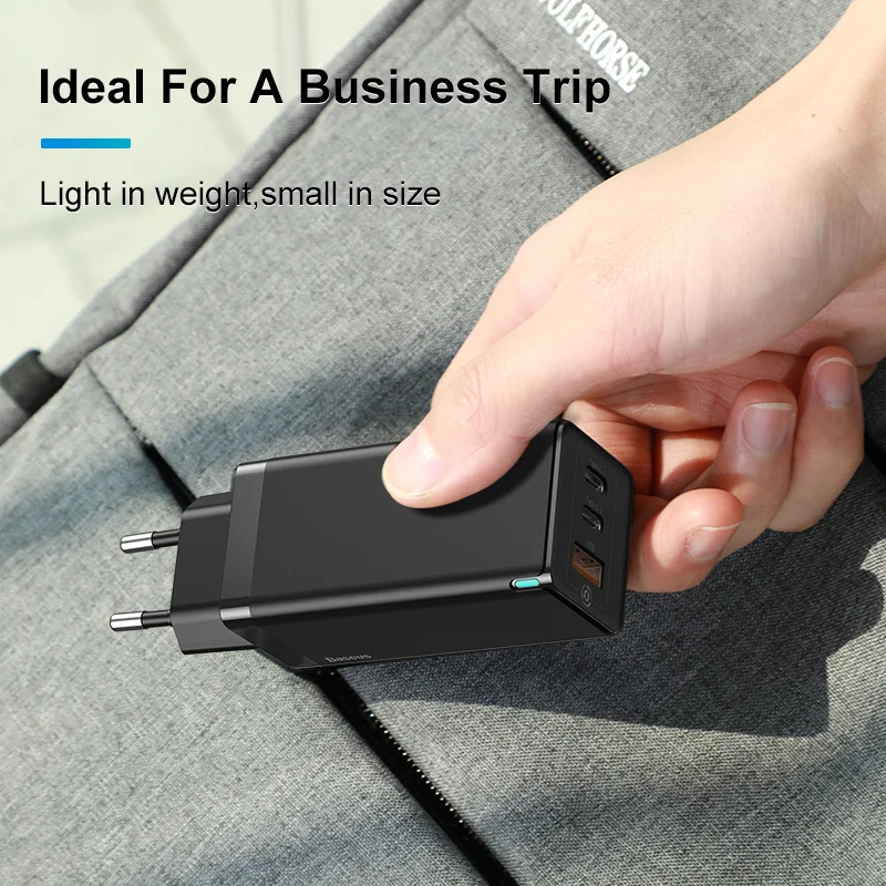 Baseus-cargador USB tipo C para m&oacute;vil, Cargador r&aacute;pido GaN de 65W con Carga r&aacute;pida 4,0, 3,0, QC4.0, QC PD3.0, PD, USB-C, tipo C, para iPhone 12 Pro, Max, Macbook-2