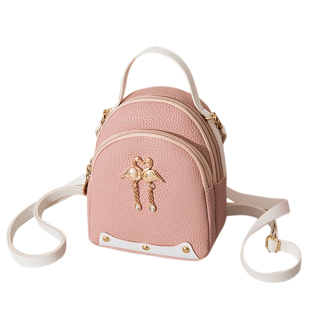 

Fashion Women PU Leather Bags Swan Oranment Mini Backpack Potable Handbag Small Shoulder Bag Messenger Bag