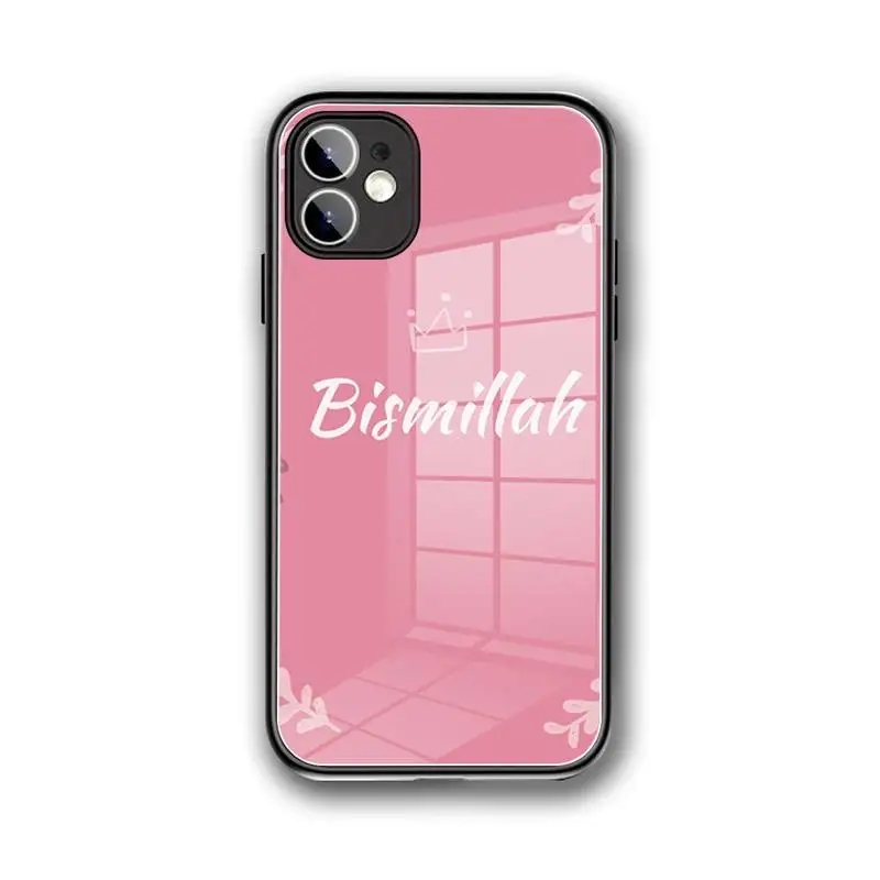 

Islamic Muslim Bismillah Phone Case Tempered Glass For iPhone 12 Pro Max Mini 11 Pro XR XS MAX 8 X 7 6S 6 Plus SE 2020 case