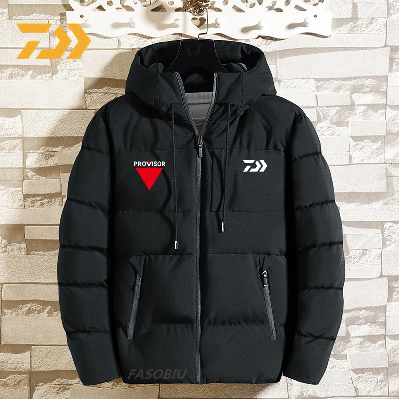 

2021 New Daiwa Men Women Plus Velvet Warm Thick Fishing Jacket Winter Windproof Fishing Clothes Outdoor for Sports Clothing F128