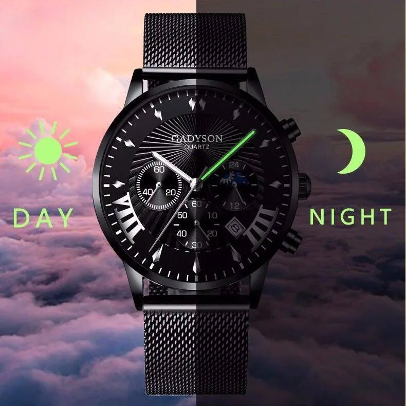 

Mens Watch Quartz Stainless Steel Wristwatch Business Date Watch Luxury Brand Montre Homme Relogio Masculino Zegarek Meski