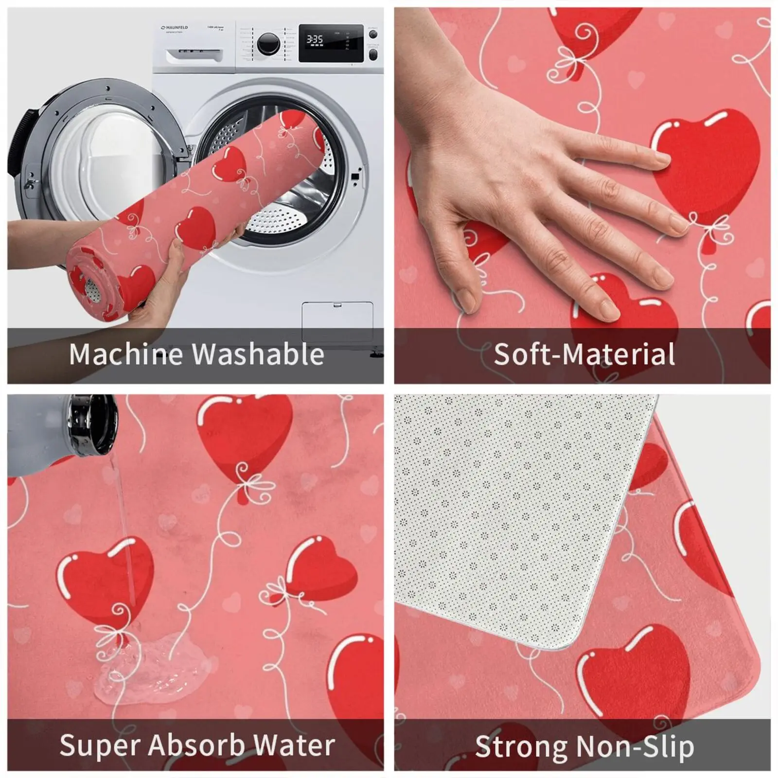 Воздушные шары ко Дню Святого Валентина коврик для входной двери ванной Khabib