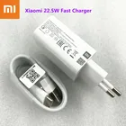 Быстрое зарядное устройство Xiaomi 22,5 Вт, оригинальное быстрое зарядное устройство стандарта ЕС QC3.0, адаптер для быстрой зарядки 100 см, кабель USB Type-C для Mi 10, 9 Lite, Redmi Note 10