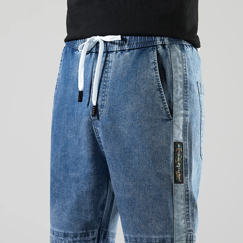 

Men's Hip Hop Cargo Jeans New Clothes Harun Stretch Jogging Pants Autumn Spring 2021/ patchwork jeans / jeans men